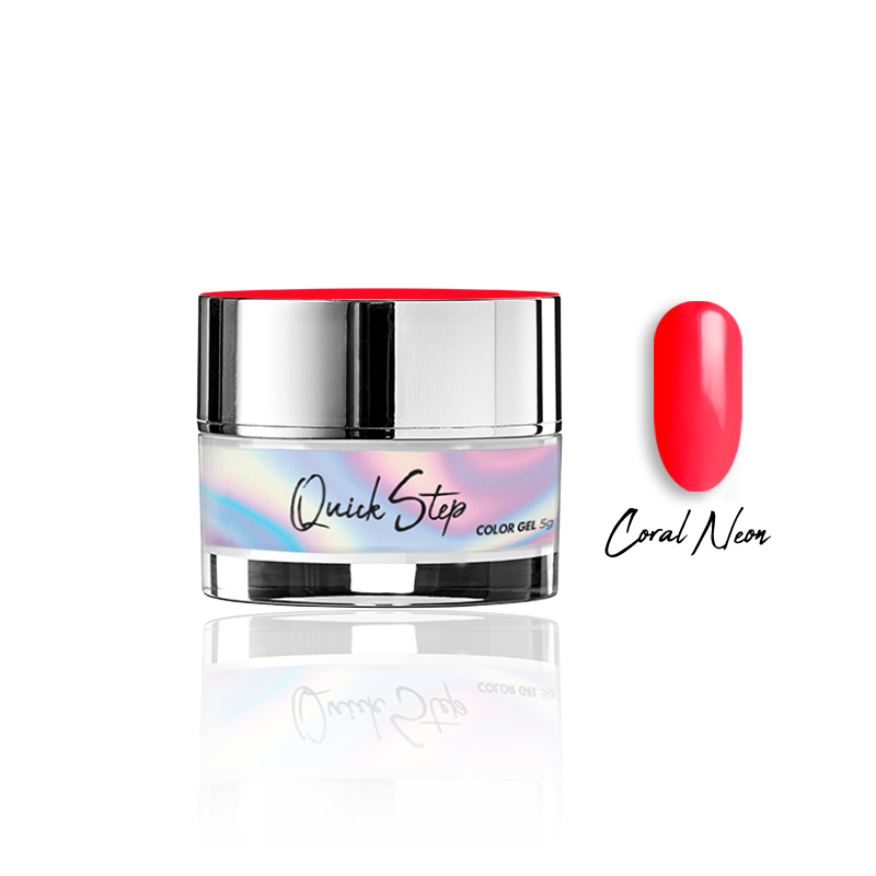 Żel UV Quick Step Color 5g - NR 69 Coral NEON - Modena Nails Shop 