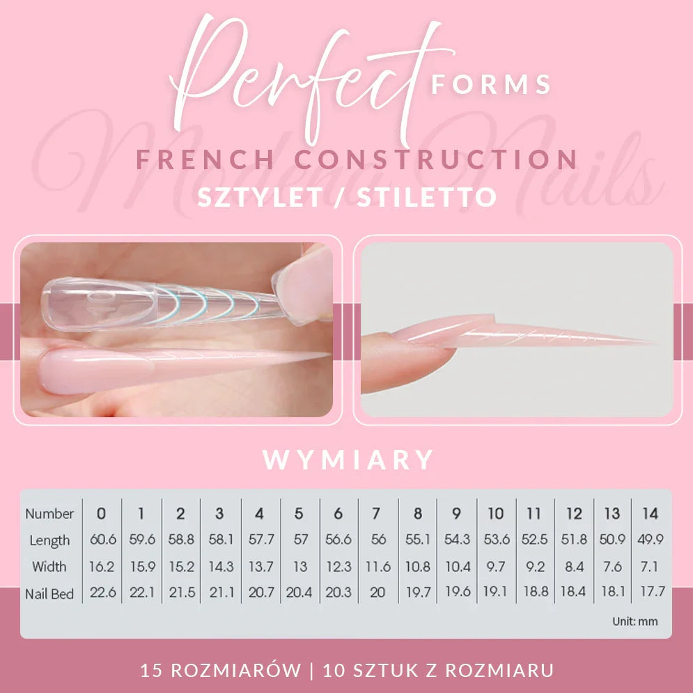 Savršene francuske građevinske forme - Bodež/Stileto - 150 kom