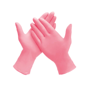Gants en nitrile non poudrés rose clair - 100 pièces